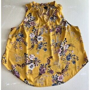TORRID Yellow Floral Georgette Tank Women's Sleeveless Blouse Size 3